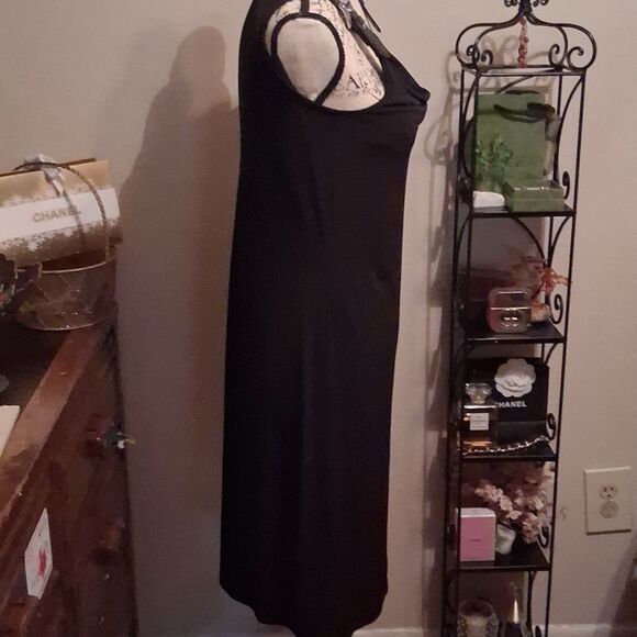 NWT Michael Kors Black Women's Midi Cowlneck Dress with Buckle Straps Size Small - Picture 6 of 8